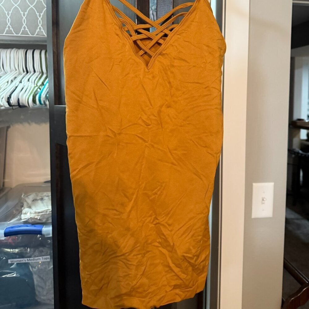 V-Neck Tank top - Mustard color